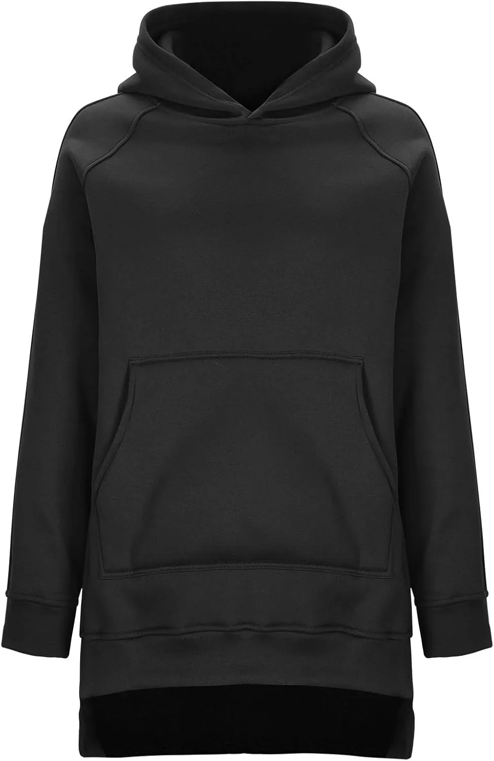 Women's Hoodies Casual Pullover Oversized Sweatshirt Long Sleeve Split Hem Hoodie with Kangaroo Pocket
