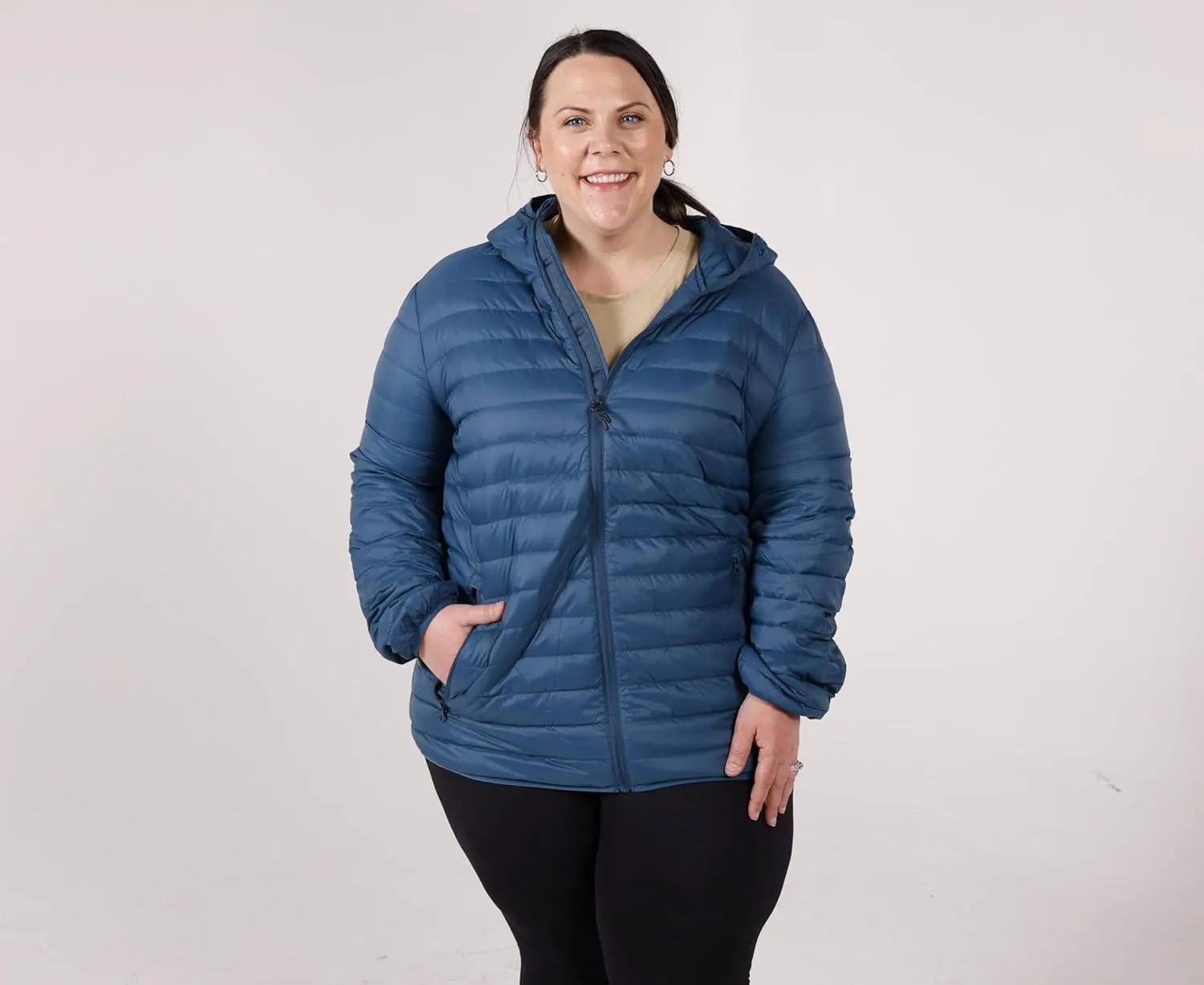 Women's Plus Size Packable Down Jacket 1X-6X Hooded Lightweight Spring Fall Coat