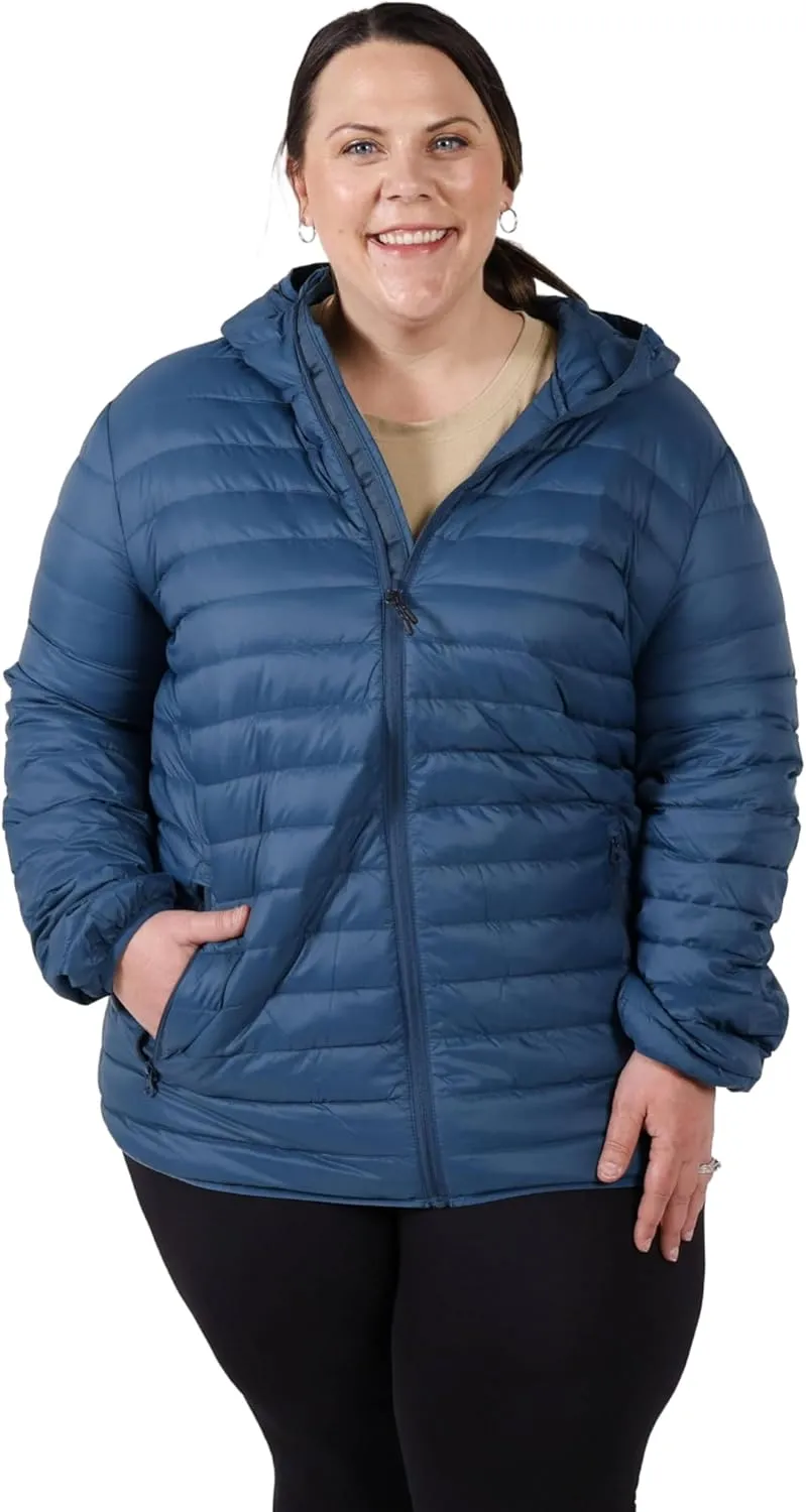 Women's Plus Size Packable Down Jacket 1X-6X Hooded Lightweight Spring Fall Coat