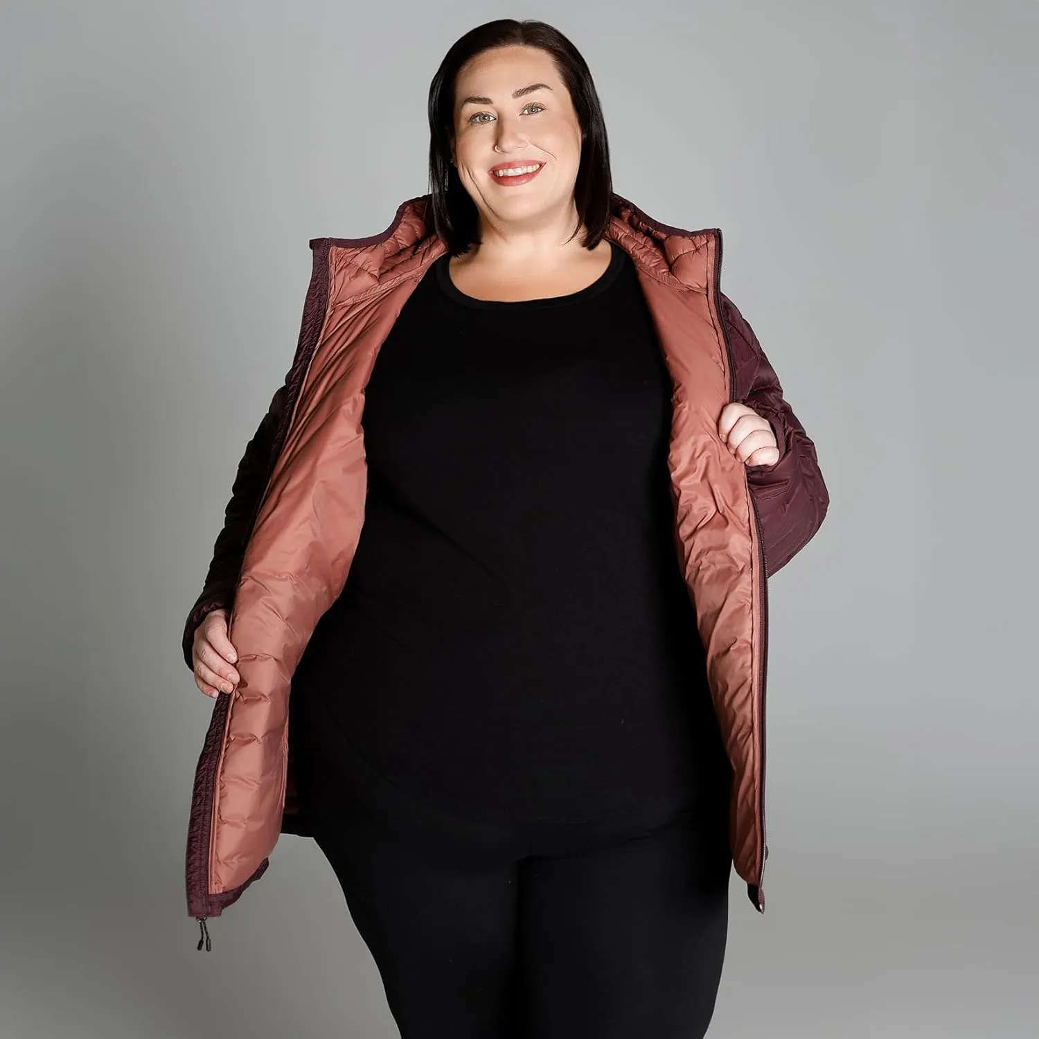 Women's Plus Size Packable Down Jacket 1X-6X Hooded Lightweight Spring Fall Coat