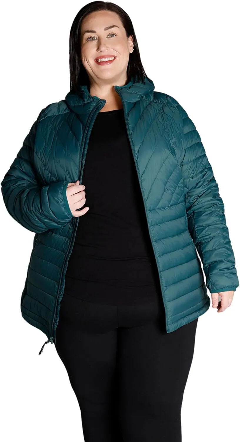 Women's Plus Size Packable Down Jacket 1X-6X Hooded Lightweight Spring Fall Coat
