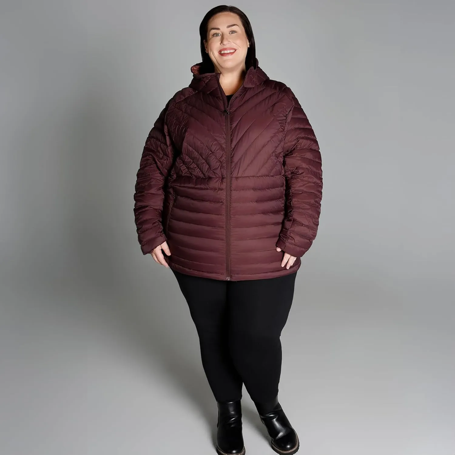Women's Plus Size Packable Down Jacket 1X-6X Hooded Lightweight Spring Fall Coat