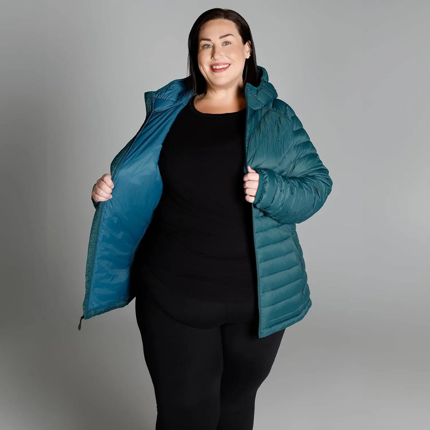 Women's Plus Size Packable Down Jacket 1X-6X Hooded Lightweight Spring Fall Coat