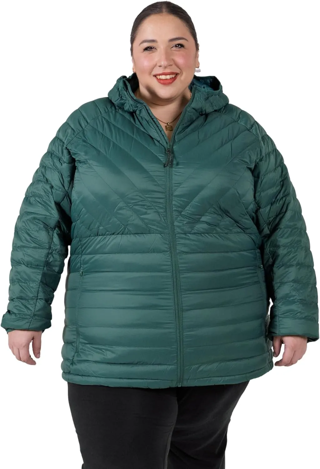 Women's Plus Size Packable Down Jacket 1X-6X Hooded Lightweight Spring Fall Coat