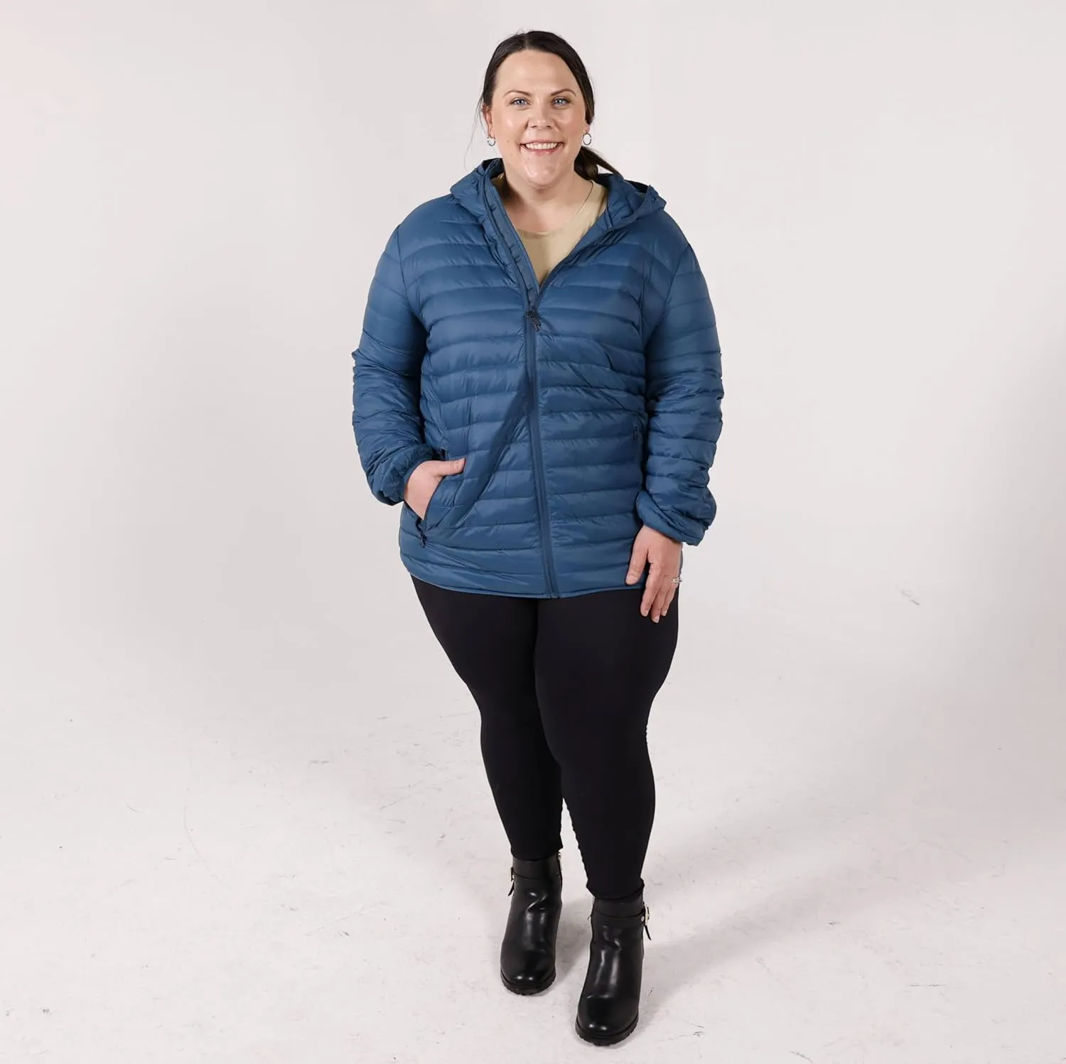 Women's Plus Size Packable Down Jacket 1X-6X Hooded Lightweight Spring Fall Coat