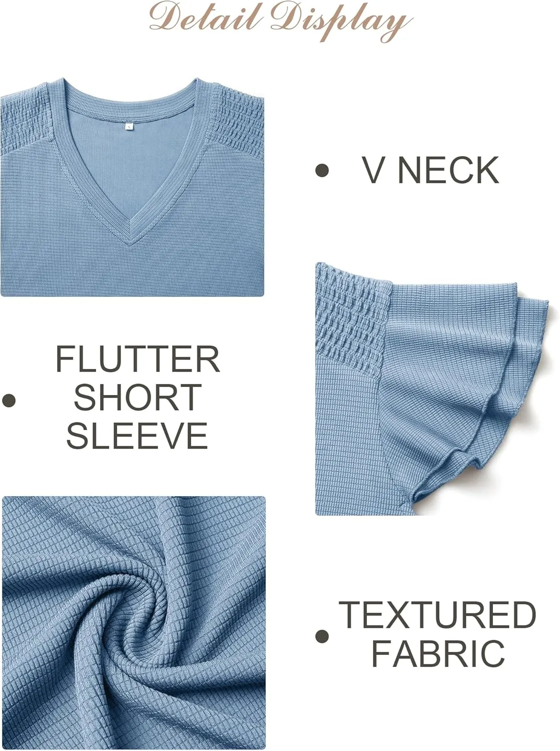Womens Ruffle Sleeve Tops Summer Dressy Casual V Neck Tunics for Leggings Sleeveless Blouses Shirts