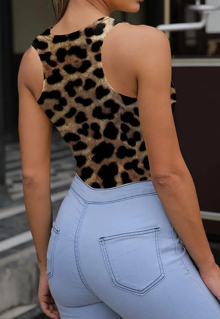 Womens Sexy Tank Cami Top Slim Knit Ribbed Racerback Blouses Low Cut Bodycon Party Shirt