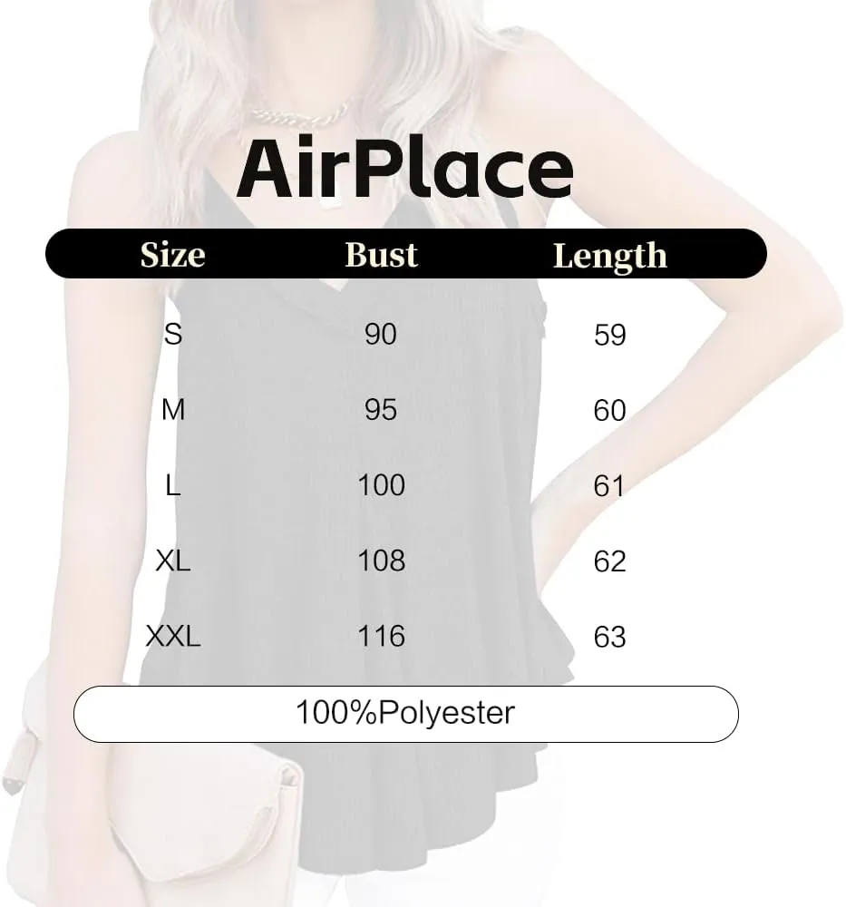 Women's V-Neck Sleeveless Irregular Pleats A-Line Camisole Shirt Tank Tops Casual Loose Flowy Pleated Shirt Blouses