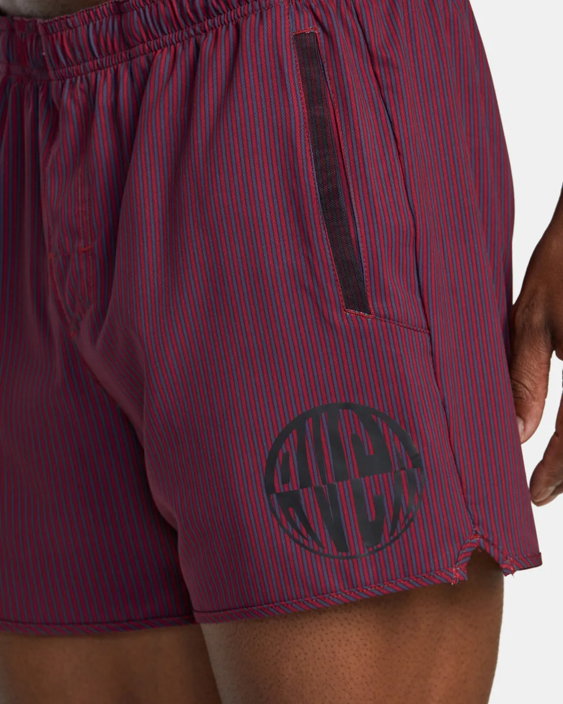 Yogger Elastic Waist Running Shorts 15" - Deep Magenta Stripe