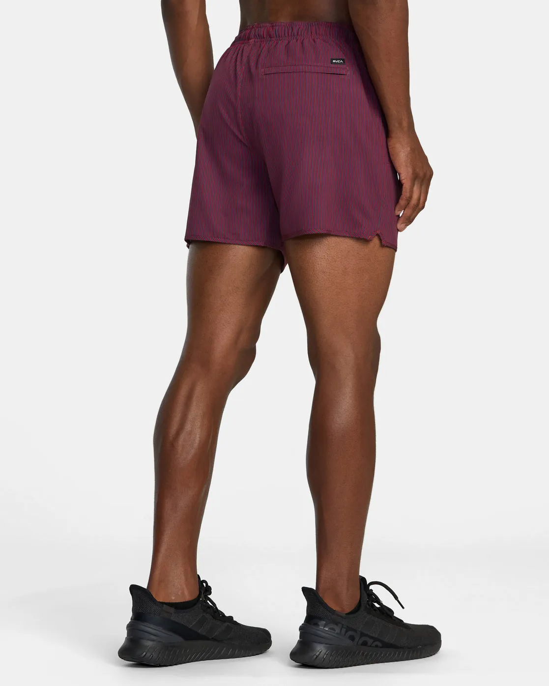 Yogger Elastic Waist Running Shorts 15" - Deep Magenta Stripe