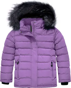 ZSHOW Girls' Puffer Jacket Soft Fleece Lined Warm Hooded Winter Coat